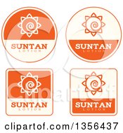 Beige And Orange Suntan Lotion Icons