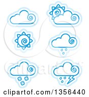 Poster, Art Print Of Blue Cloud And Sun Weather Icons