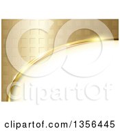 Poster, Art Print Of Background Of A Partial Oval Frame With Gold Tiles