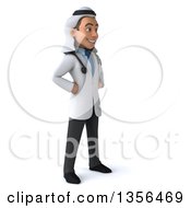 Clipart Of A 3d Young Arabian Male Doctor On A White Background Royalty Free Illustration