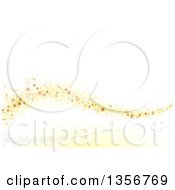 Poster, Art Print Of Wave Of Gold Stars And Confetti Over A White Background