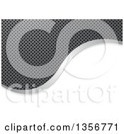 Poster, Art Print Of Perforated Metal And White Background Divided By A Silver Wave