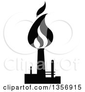 Clipart Of Black And White Silhouetted Natural Gas And Flame Factory Royalty Free Vector Illustration by Vector Tradition SM