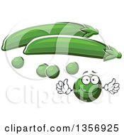 Clipart Of A Cartoon Pea And Pods Character Royalty Free Vector Illustration