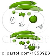 Clipart Of A Cartoon Face Hands Pods And Peas Royalty Free Vector Illustration