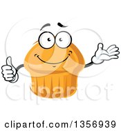 Poster, Art Print Of Cartoon Muffin Character Giving A Thumb Up