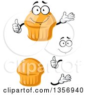 Poster, Art Print Of Cartoon Face Hands And Muffins