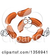 Clipart Of A Cartoon Sausage Link Character Royalty Free Vector Illustration