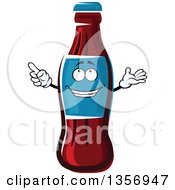 Clipart Of A Cartoon Soda Bottle Character Royalty Free Vector Illustration