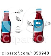 Clipart Of A Cartoon Face Hands And Soda Bottles Royalty Free Vector Illustration