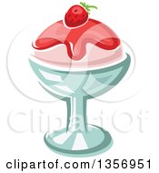 Cartoon Strawberry Ice Cream Dessert