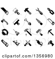 Poster, Art Print Of Black And White Tool Icons