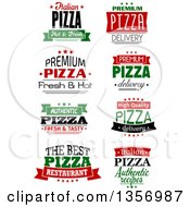 Clipart Of Pizza Text Designs Royalty Free Vector Illustration