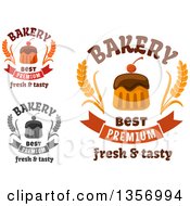 Clipart Of Cake And Bakery Text Designs Royalty Free Vector Illustration