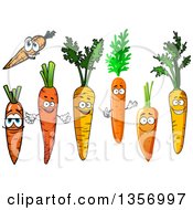 Clipart Of Cartoon Carrot Characters Royalty Free Vector Illustration