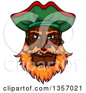 Poster, Art Print Of Cartoon Tough Black Male Pirate Wearing A Hat