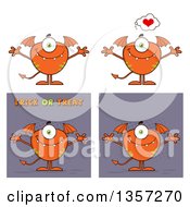 Poster, Art Print Of Cartoon Orange Monsters