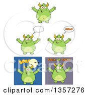 Poster, Art Print Of Cartoon Green Monsters