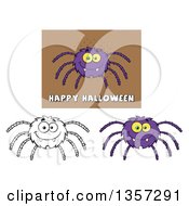 Poster, Art Print Of Cartoon Happy Spiders