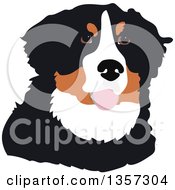 Clipart Of A Portrait Of A Bernese Mountain Dog Royalty Free Vector Illustration
