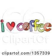 Poster, Art Print Of Doodled I Heart Coffee Design With Stitches