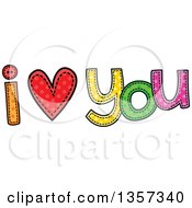 Poster, Art Print Of Doodled I Heart You Design With Stitches