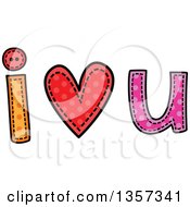 Poster, Art Print Of Doodled I Heart U Design With Stitches