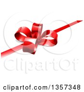 Poster, Art Print Of 3d Red Christmas Birthday Or Other Holiday Gift Bow And Ribbon On White