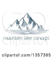 Poster, Art Print Of Lake With Mountains Over Sample Text