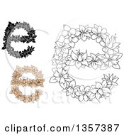 Poster, Art Print Of Floral Lowercase Letter E Designs