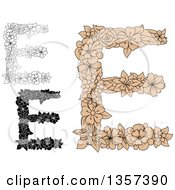 Poster, Art Print Of Floral Capital Letter E Designs