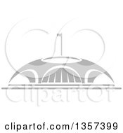 Clipart Of A Gray Sports Stadium Arena Building Royalty Free Vector Illustration