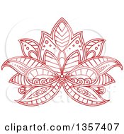 Poster, Art Print Of Red Henna Lotus Flower