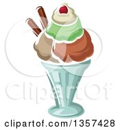 Poster, Art Print Of Cartoon Ice Cream Sundae