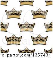 Clipart Of A Seamless Pattern Background Of Gold Crowns Royalty Free Vector Illustration by Vector Tradition SM