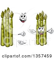 Clipart Of A Cartoon Face Hands And Asparagus Royalty Free Vector Illustration