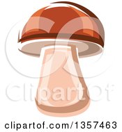 Clipart Of A Cartoon Porcini Mushroom Royalty Free Vector Illustration