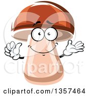 Clipart Of A Cartoon Porcini Mushroom Character Royalty Free Vector Illustration