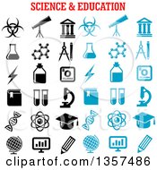 Poster, Art Print Of Blue And Black Science And Education Icons