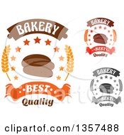 Poster, Art Print Of Sliced Rye Bread Star And Wheat Bakery Text Designs With Text