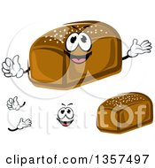 Clipart Of A Cartoon Face Hands And Rye Loaves Royalty Free Vector Illustration
