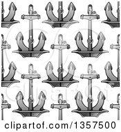 Poster, Art Print Of Seamless Background Pattern Of Metal Anchors
