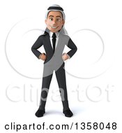 Clipart Of A 3d Arabian Business Man On A White Background Royalty Free Illustration