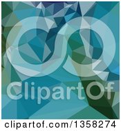 Poster, Art Print Of Bright Turquoise Blue Low Poly Abstract Geometric Background
