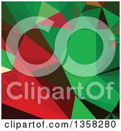 Poster, Art Print Of Green And Red Low Poly Abstract Geometric Background