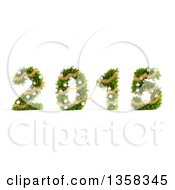 Poster, Art Print Of 3d New Year 2015 Made Of Christmas Tree Branches Garlands And Baubles On A White Background