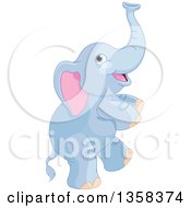 Poster, Art Print Of Cute Blue Baby Elephant Dancing