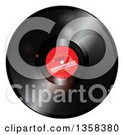 Poster, Art Print Of 3d Music Vinyl Record Album With Merry Christmas On The Label And Light Flares