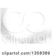 Clipart Of A Background Of Gray Dots And Pixels With White Text Space Royalty Free Vector Illustration