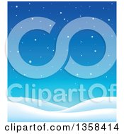 Poster, Art Print Of Snowy Winter Night Background With Hills